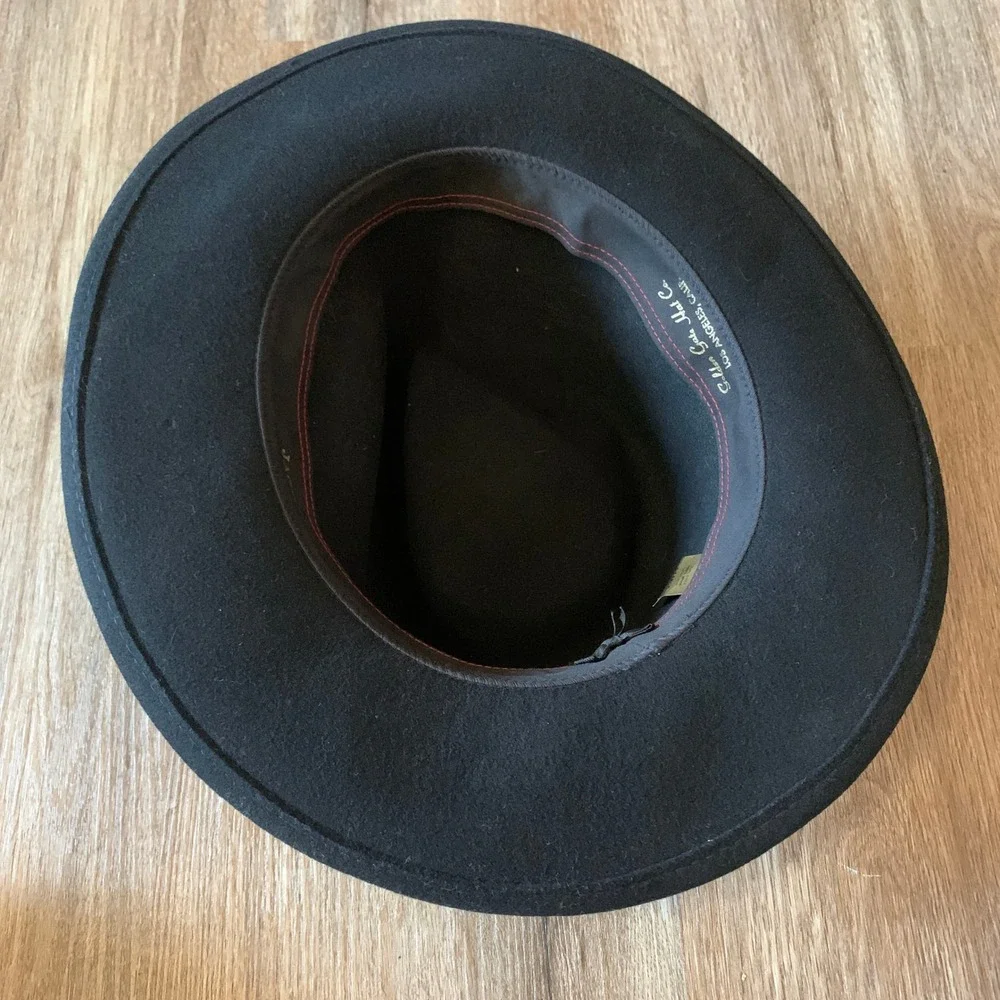 Vintage 80s Golden Gate 100% Wool Western Cowboy Hat w/ Leather Band - XL